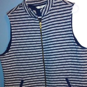 Liz Clairborne Blue striped Vest size L